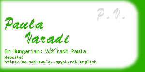 paula varadi business card